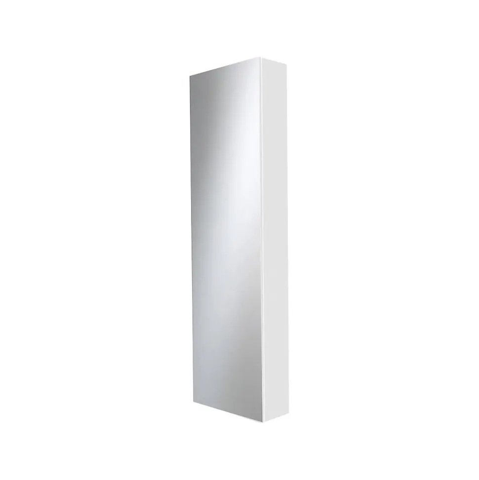 Coffret d'habillage ATOLE 13 modules en acier blanc avec porte miroir - H 117 x L 34 x P 14,5 cm - Réf. RCH600MIR