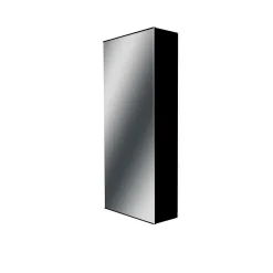 Coffret d'habillage ATOLE 13 modules en acier noir avec porte miroir - H 79 x L 34 x P 14,5 cm - Réf. RCH300MIRNR