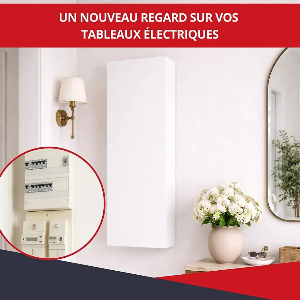 Coffret d'habillage ATOLE 18 modules en acier blanc pour tableaux éléctriques - H 1170 x L 450 x P 140 mm - Réf. RCHM186