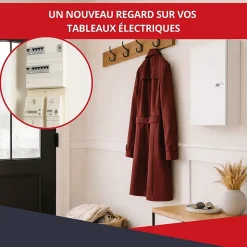 Coffret d'habillage ATOLE 13 modules en acier blanc avec serrure à clef - H 540 x L 340 x P 140 mm - Réf. RCH100GSS