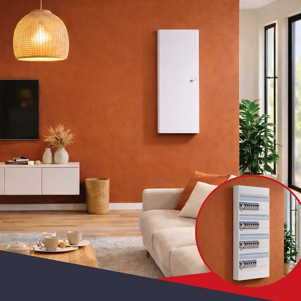 Coffret d'habillage ATOLE 13 modules en acier blanc avec serrure à clef - H 920 x L 340 x P 140 mm - Réf. RCH400GSS