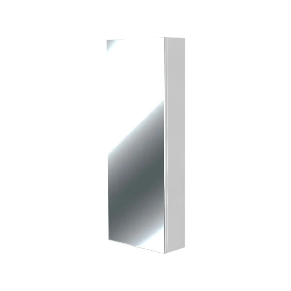 Coffret d'habillage ATOLE 13 modules en acier blanc avec porte miroir - H 79 x L 34 x P 14,5 cm - Réf. RCH300MIR