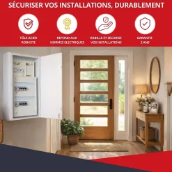 Coffret d'habillage ATOLE 13 modules en acier blanc pour tableaux éléctriques - H 540 x L 340 x P 140 mm - Réf. RCH100