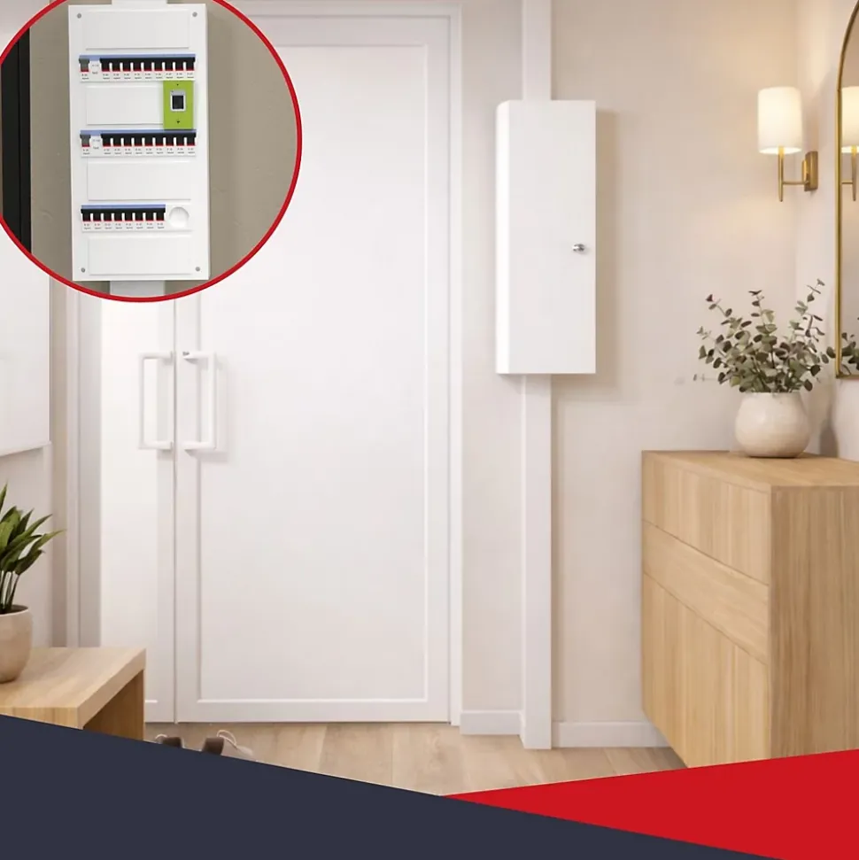 Coffret d'habillage ATOLE 13 modules en acier blanc avec serrure à clef - H 1170 x L 340 x P 140 mm - Réf. RCH600GSS