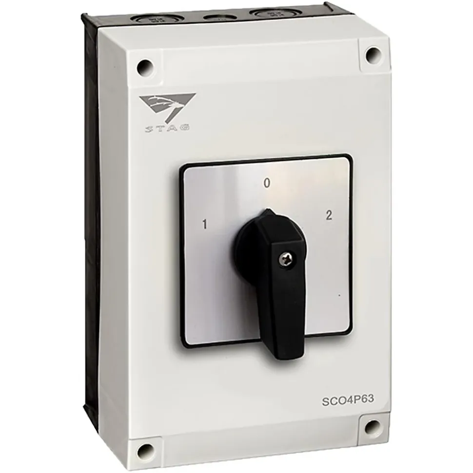 Coffret Inverseur De Source Manuel 63a Monophasé Ou Triphasé Pour Groupe électrogène - Avec Position 0