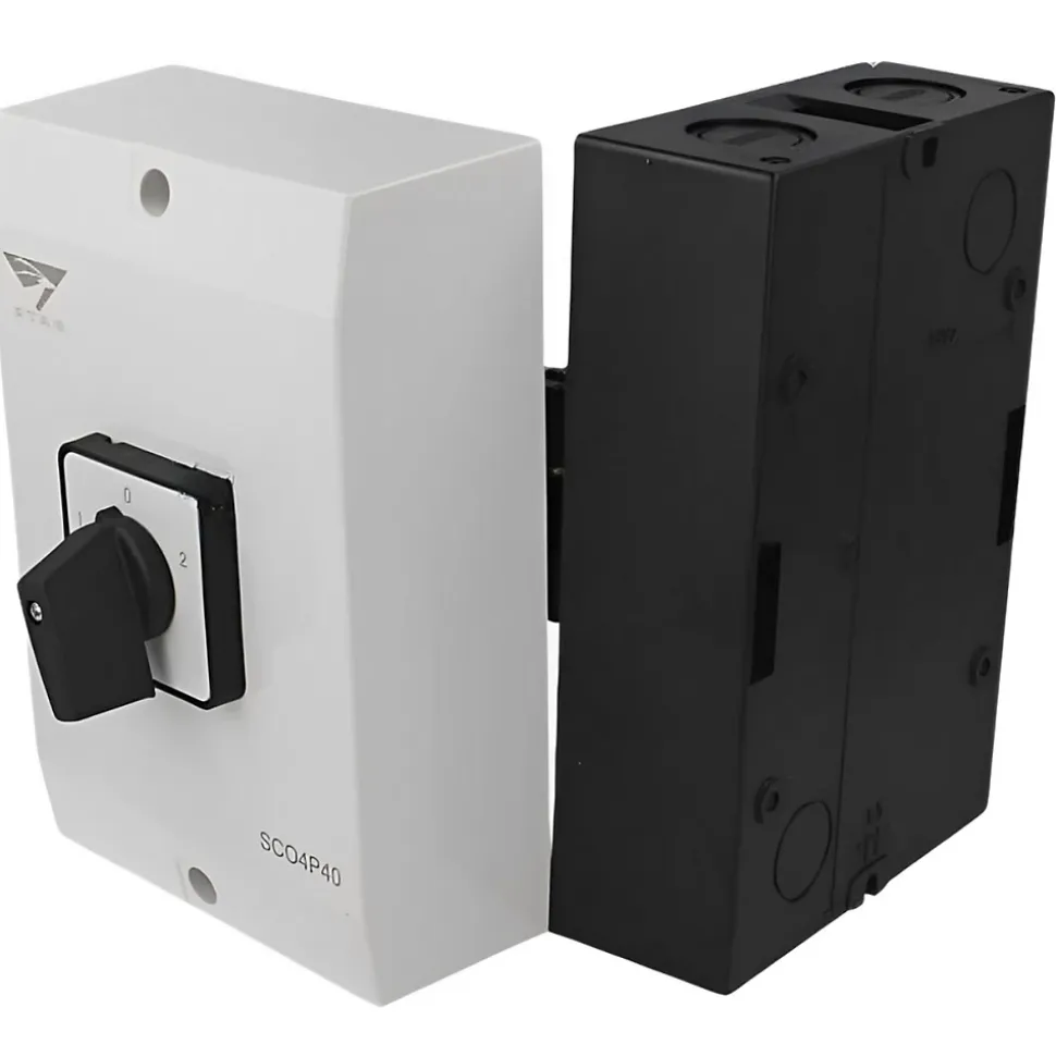 Coffret Inverseur De Source Manuel 40a Monophasé Ou Triphasé Pour Groupe électrogène - Avec Position 0