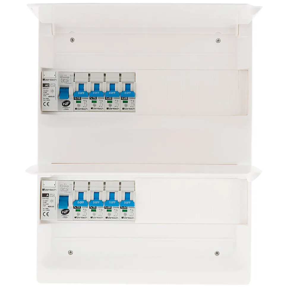 Coffret électrique 26 modules T1/T2 8 disj Zenitech