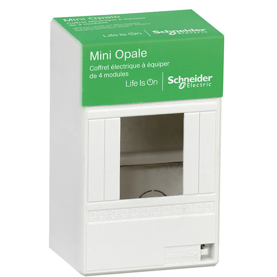 Coffret électrique à équiper mini opale 4 modules Schneider