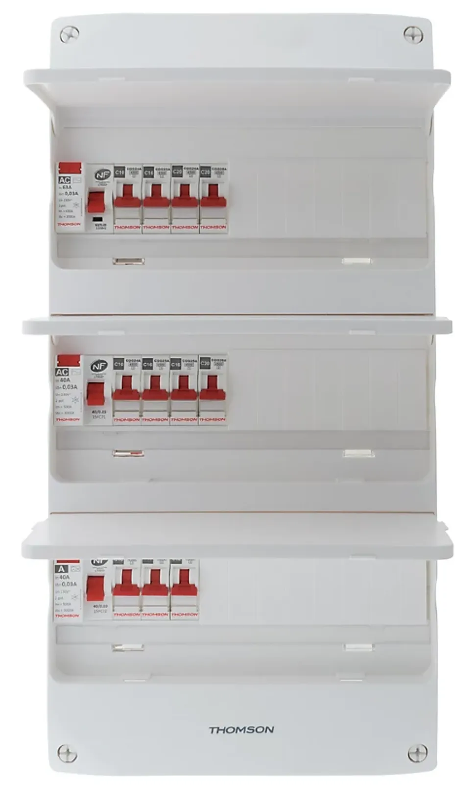 Coffret électrique 3 rangées 39 modules T4 Thomson