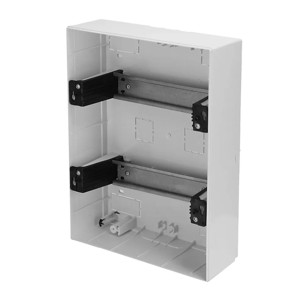 Coffret électrique en saillie 16 modules Tableau électrique nu blanc fumé, 215 x 290,5 x 110 mm, HOROZ
