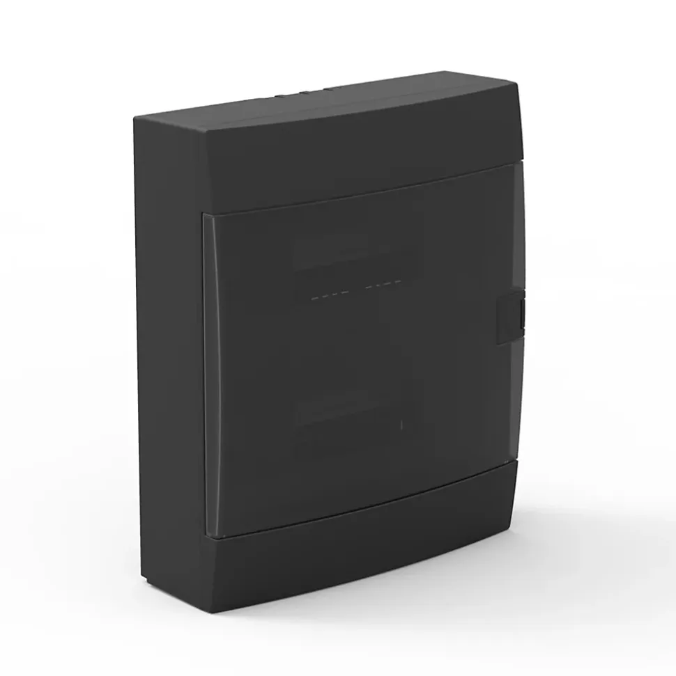 Coffret électrique en saillie 24 modules Tableau électrique nu noir fumé, 286 x 340,5 x 112,5 mm, HOROZ