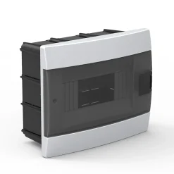 Coffret électrique encastré 8 modules Tableau électrique nu blanc fumé, 215,5 x 173,5 x 104,5 mm, HOROZ
