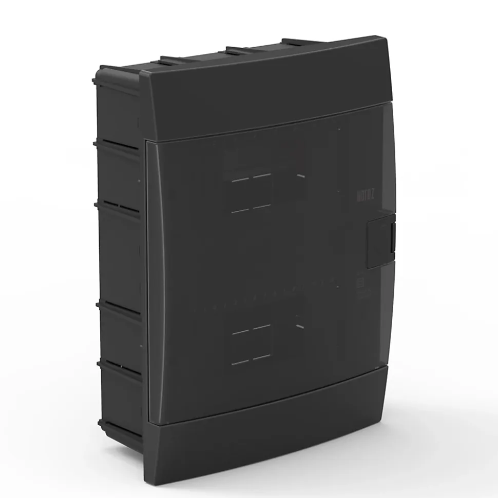 Coffret électrique encastré 16 modules Tableau électrique nu noir fumé, 215 x 290,5 x 110 mm, HOROZ