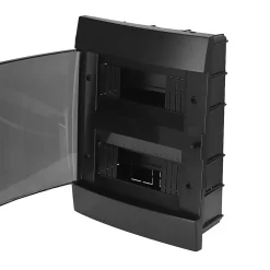 Coffret électrique encastré 16 modules Tableau électrique nu noir fumé, 215 x 290,5 x 110 mm, HOROZ
