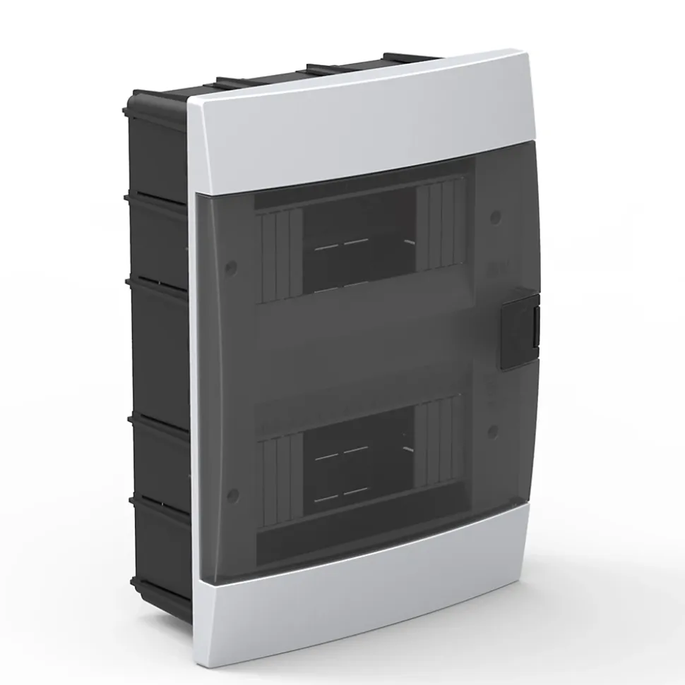 Coffret électrique encastré 16 modules Tableau électrique nu blanc fumé, 215 x 290,5 x 110 mm, HOROZ