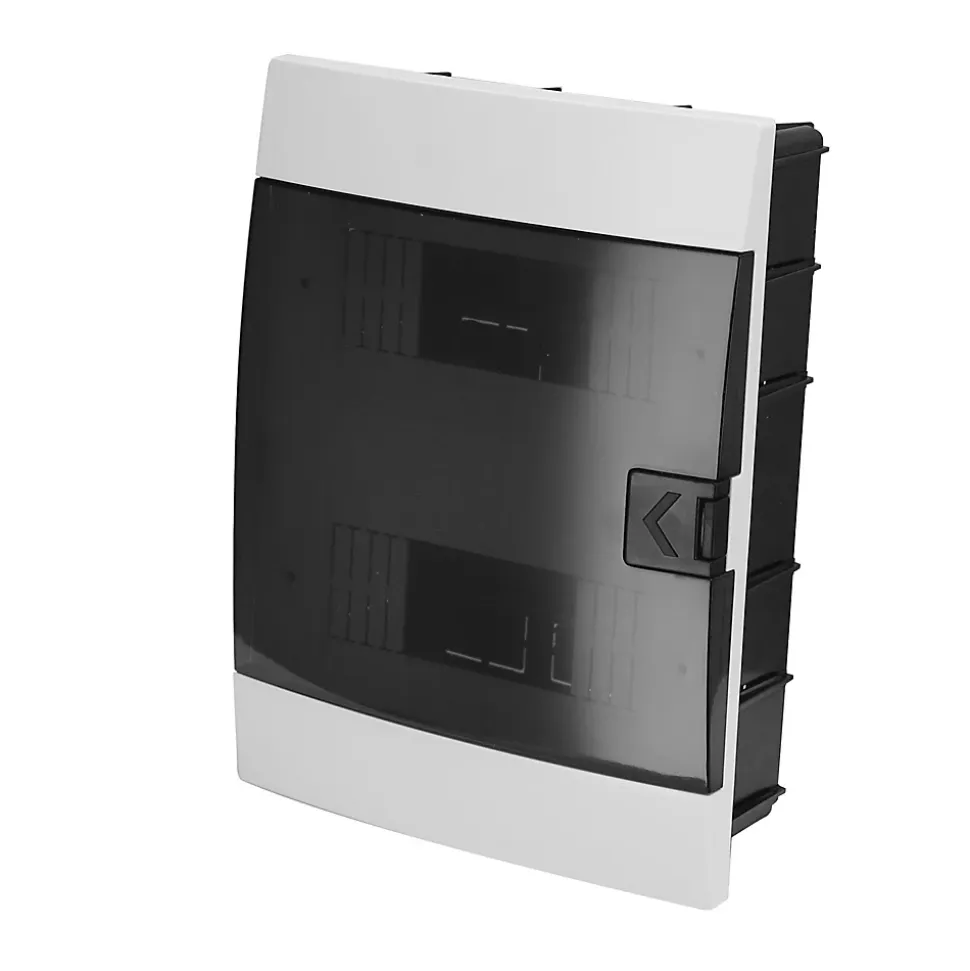 Coffret électrique encastré 16 modules Tableau électrique nu blanc fumé, 215 x 290,5 x 110 mm, HOROZ
