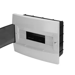 Coffret électrique encastré 12 modules Tableau électrique nu blanc fumé, 285 x 223 x 110 mm, HOROZ