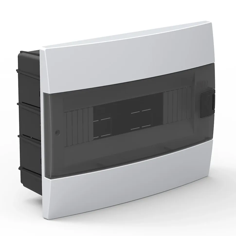 Coffret électrique encastré 12 modules Tableau électrique nu blanc fumé, 285 x 223 x 110 mm, HOROZ