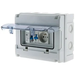 Coffret électrique IP65 8 modules + accessoires Zenitech