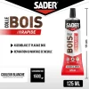 Colle à bois à prise rapide Sader transparente après séchage tube de 125 ml