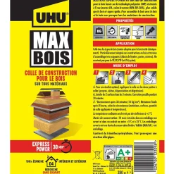 Colle à bois sans PU UHU, cartouche 380g