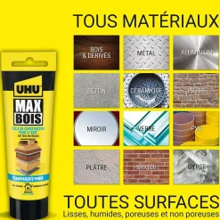 Colle à bois UHU transparente , tube 85g