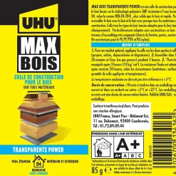 Colle à bois UHU transparente , tube 85g