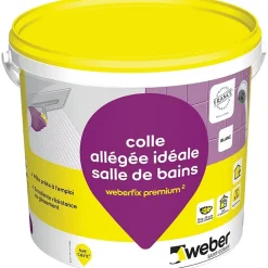 Colle allégée pour carrelage spéciale salle de bain WEBER.FIX PREMIUM ² (D2 ET) - Le Seau de 17 Kg - BLANC