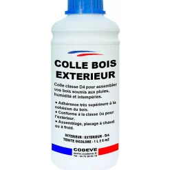 Colle Bois Exterieur - 1 L - Codeve Bois - Pour L'assemblage De Votre Bois Soumis à L'eau Et à L'humidité En Extérieur.