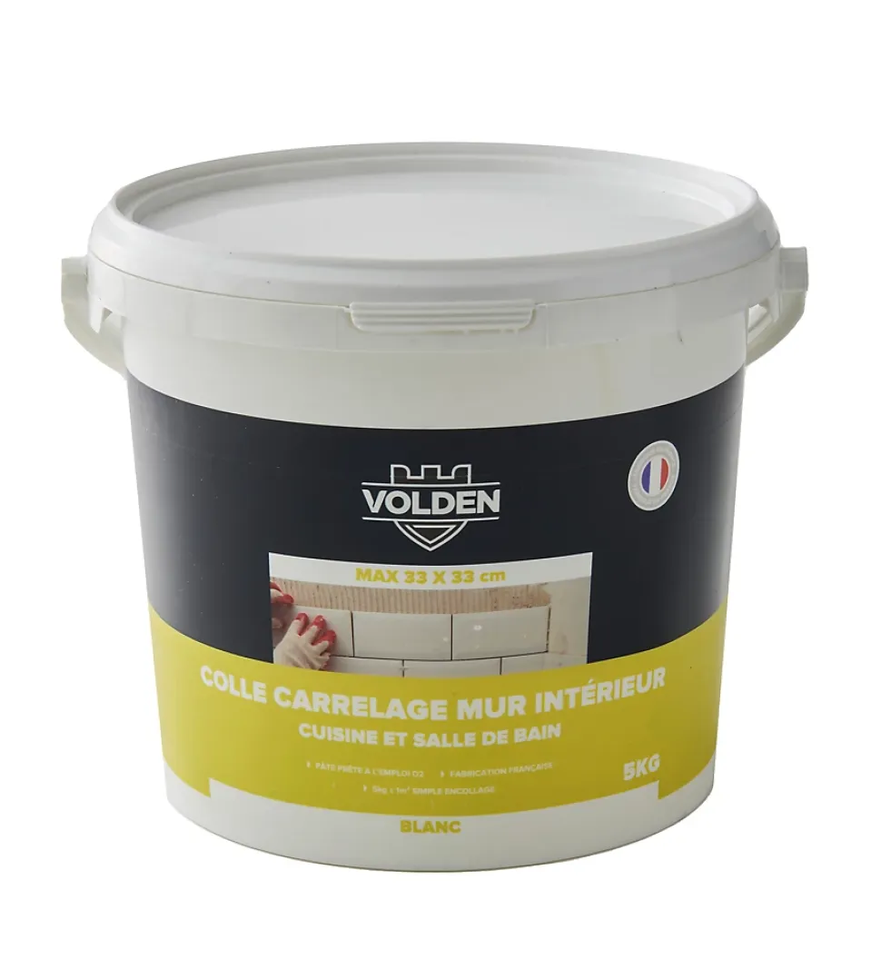 Colle carrelage mur intérieur cuisine et salle de bain blanc Volden 5kg