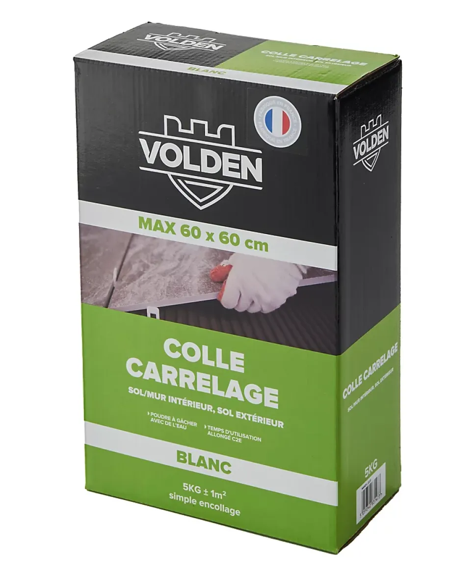 Colle carrelage sol int/ext et mur intérieur blanc Volden C2E 5kg