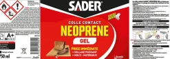 Colle Contact Néoprène Sader Gel 750 ml