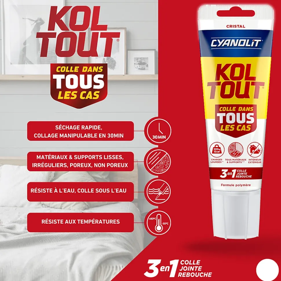 Colle Cyanolit Koltout transparente en tube 125 ml