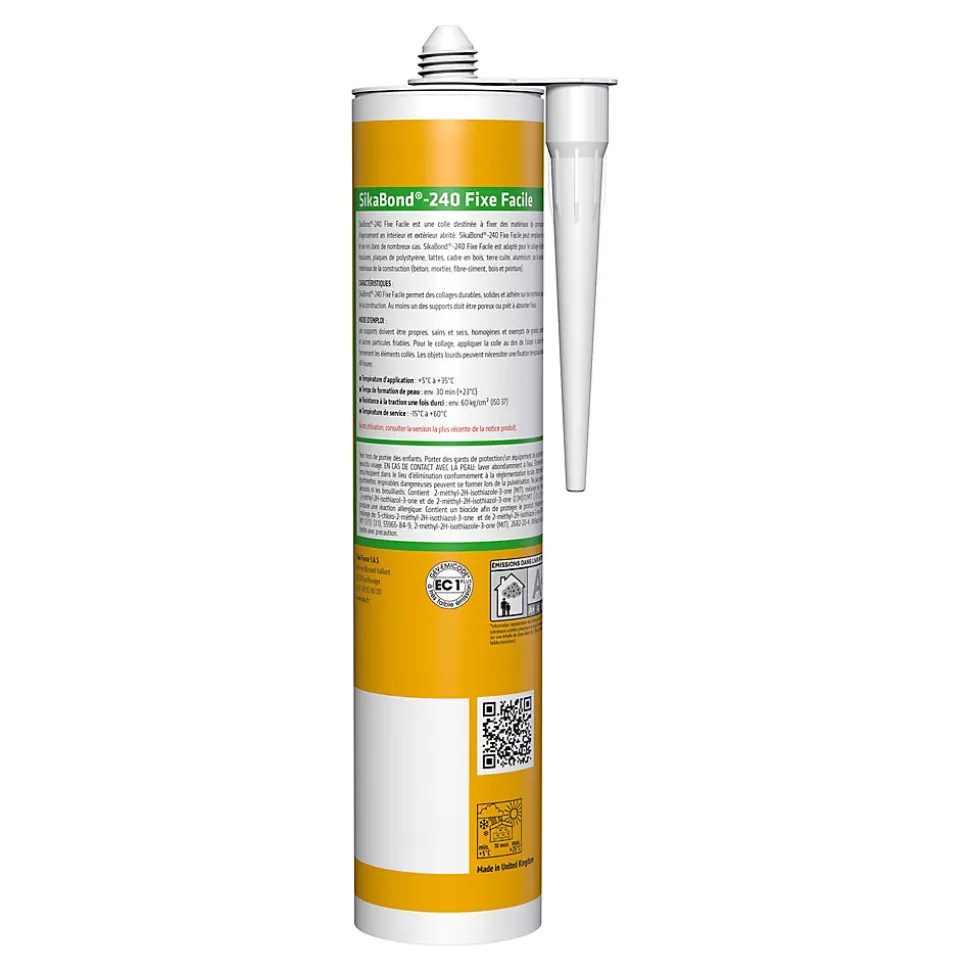 Colle d'agencement rapide Sikabond 240 410gr blanc