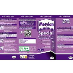 Colle en poudre - adaptée pour tout papiers peints vinyles - surface de couverture 25 m² - Metylan 156816