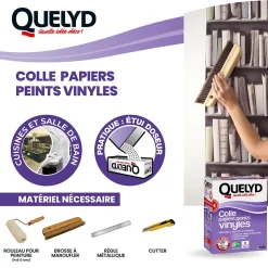 Colle en poudre - adaptée pour tout papiers peints vinyles - surface de couverture 32 m² - Quelyd 30601637