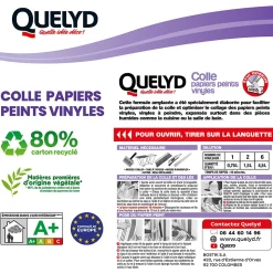 Colle en poudre - adaptée pour tout papiers peints vinyles - surface de couverture 32 m² - Quelyd 30601637