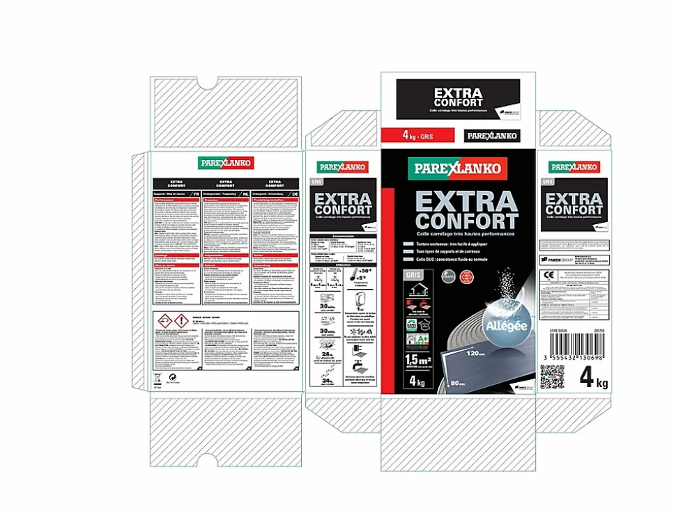 Colle extra confort 4 kg Parexlanko mur et sol