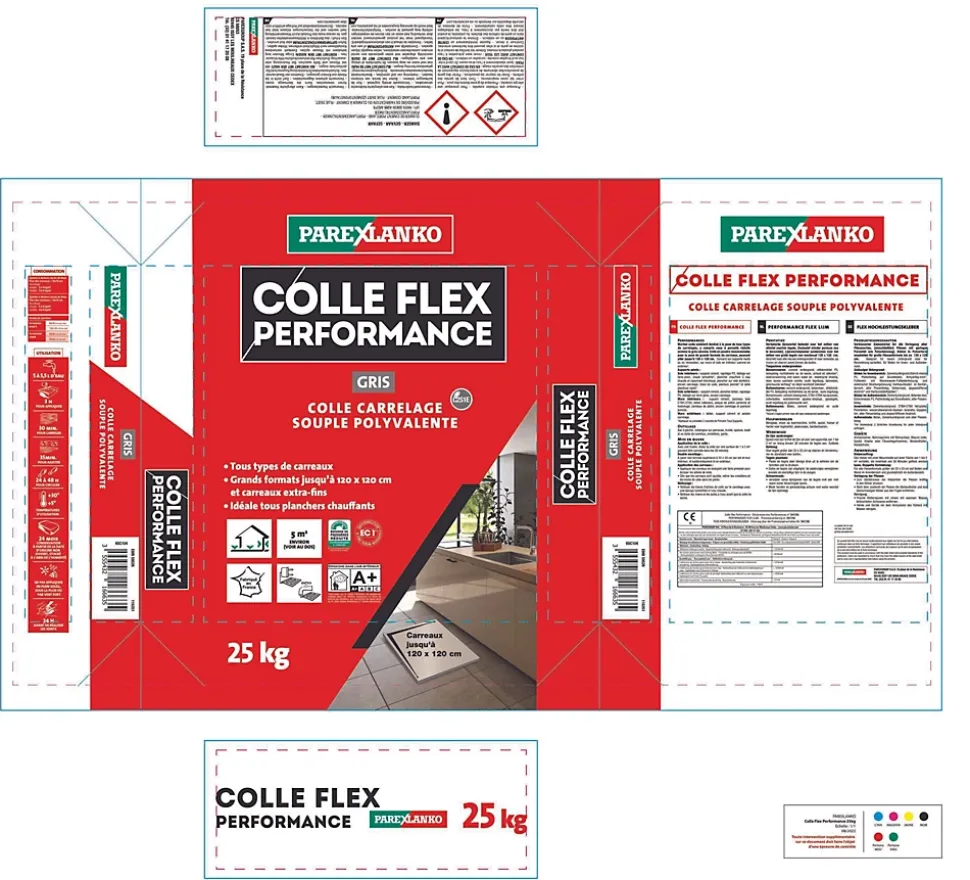 Colle Flex performance gris tous type de carreaux 25Kg Parexlanko