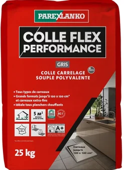 Colle Flex performance gris tous type de carreaux 25Kg Parexlanko