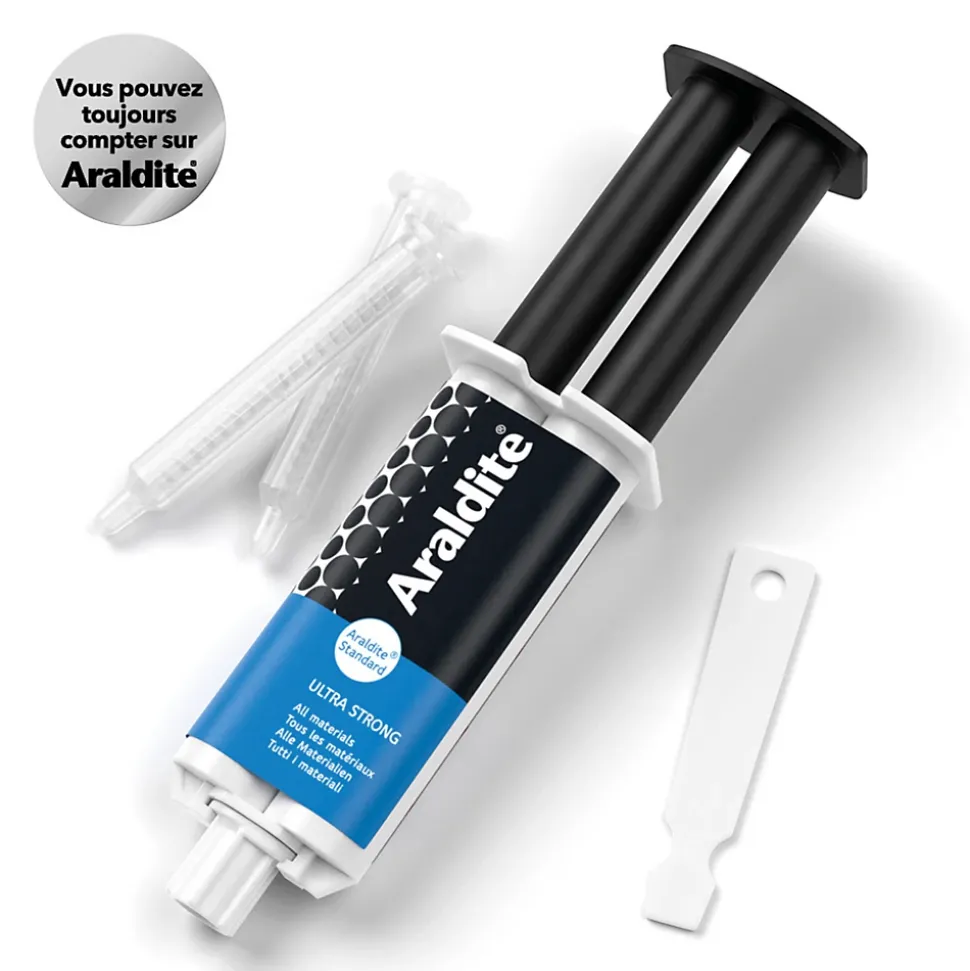 Colle haute performance epoxy à prise progressive Araldite Standard 24 ml