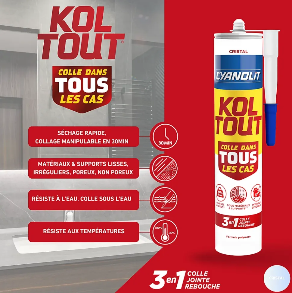 Colle Koltout Transparente cartouche 290 ml Cyanolit