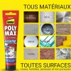 Colle mastic extra forte express UHU Poly Max blanc tube 165g