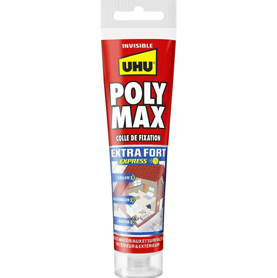 Colle mastic extra forte express UHU Poly Max transparente tube 115g