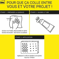 Colle mastic extra forte express UHU Poly Max transparente tube 115g