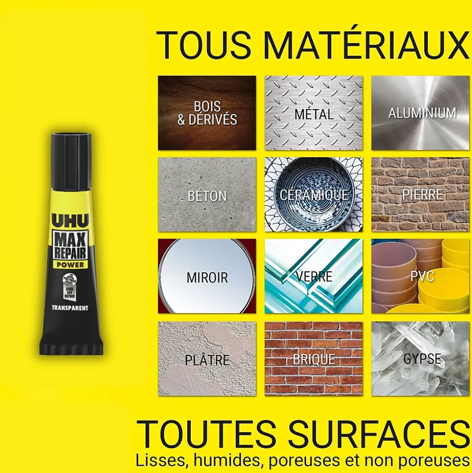 Colle Max Repair 8 grammes UHU Transparent
