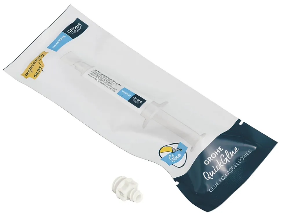 Colle multi-supports en seringue 25 ml pour accessoires muraux de salle de bains et WC, Grohe Quickglue