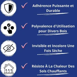 Colle Parquet - 1 L - Codeve Bois - Pour L'assemblage De Votre Parquet, Plancher, Escalier Ou Autre Sol En Bois.