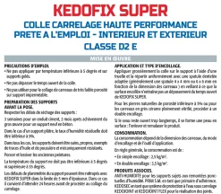 Colle pour Carrelage Haute Performance Kedofix Semin, Prêt à l'emploi, Intérieur/extérieur, seau de 5 kg