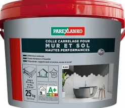 Colle pour carrelage mur et sol intérieur hautes performances blanc Parexlanko 25 kg